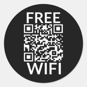 Sticker Rond Scan Drôle Wifi Gratuit Trump Danse Blague Qr Prés
