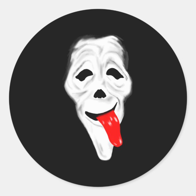 Sticker Rond Scandale Fantôme Wassup Face Stoner Horror Film Co (Devant)