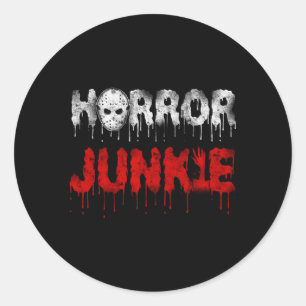 Sticker Rond Scandale Film d'horreur Hockey Junkie