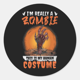 Sticker Rond Scandale Zombie Funny Halloween Costume Déplaisant