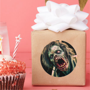 Sticker Rond Scander Zombie