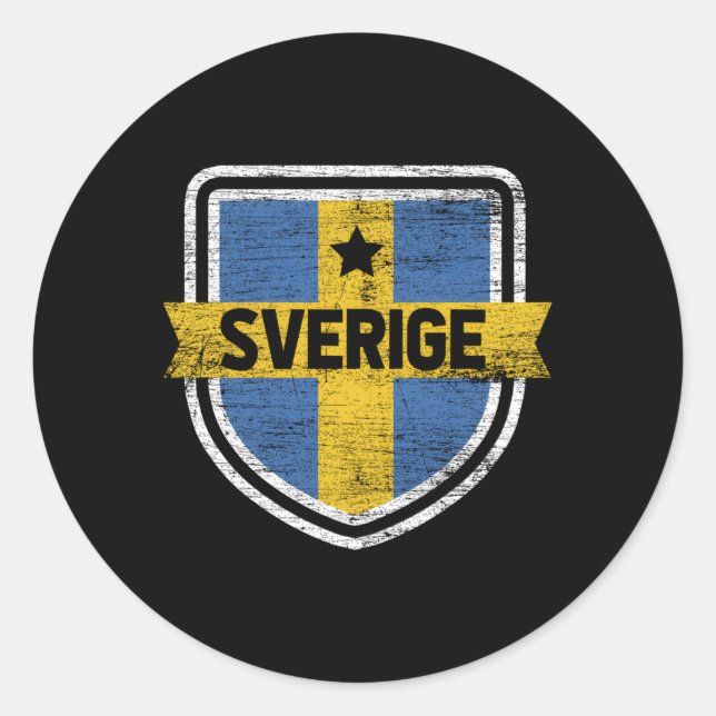 Sticker Rond Scandinavie Suède Suède Gris Petit (Devant)