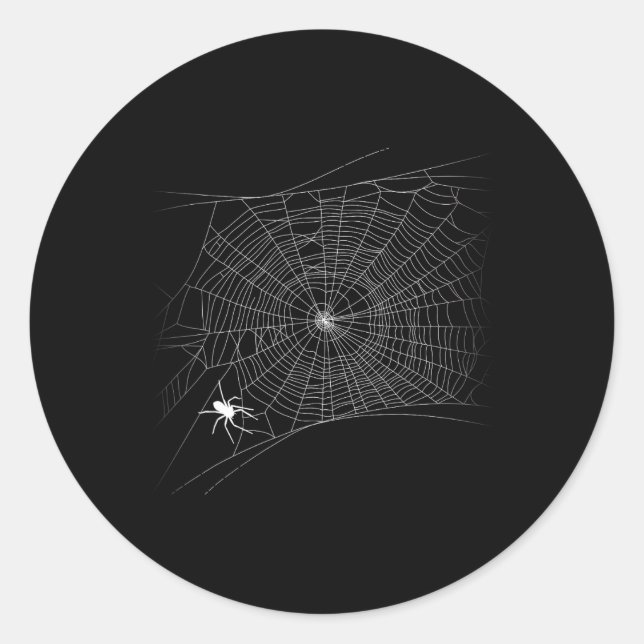 Sticker Rond Scanner Web - Black Widow Halloween (Devant)