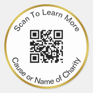 Sticker Rond Scannez le code QR pour en savoir plus sur la caus