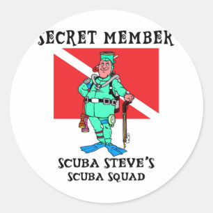 Sticker Rond SCAPHANDRE secret Steve de membre