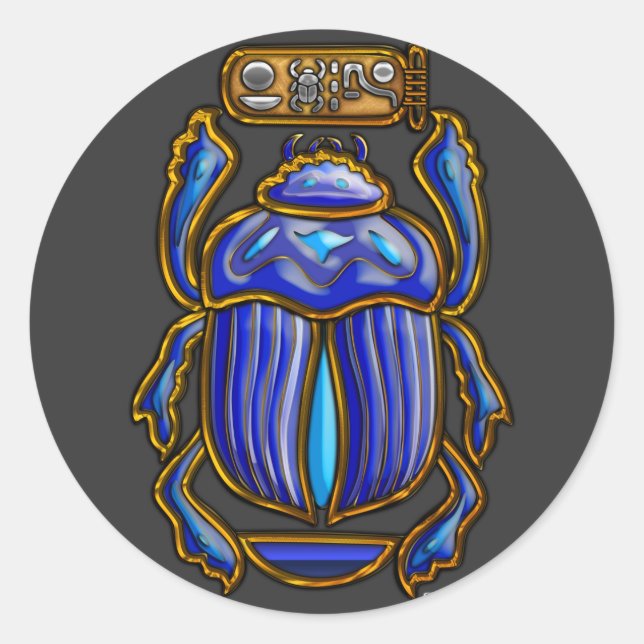 Sticker Rond Scarab égyptien antique (Devant)