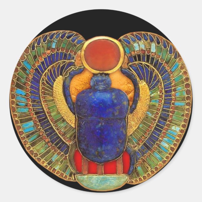 Sticker Rond Scarab sacré de l'Egypte ancienne (Devant)