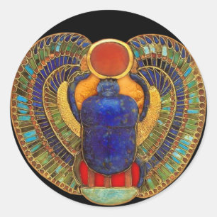 Sticker Rond Scarab sacré de l'Égypte antique