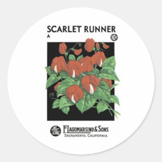 Sticker Rond Scarlet Runner, F. Lagomarsino & Sons