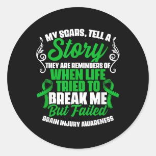 Sticker Rond Scars Raconter l'histoire Traumatisme Brain Brain 