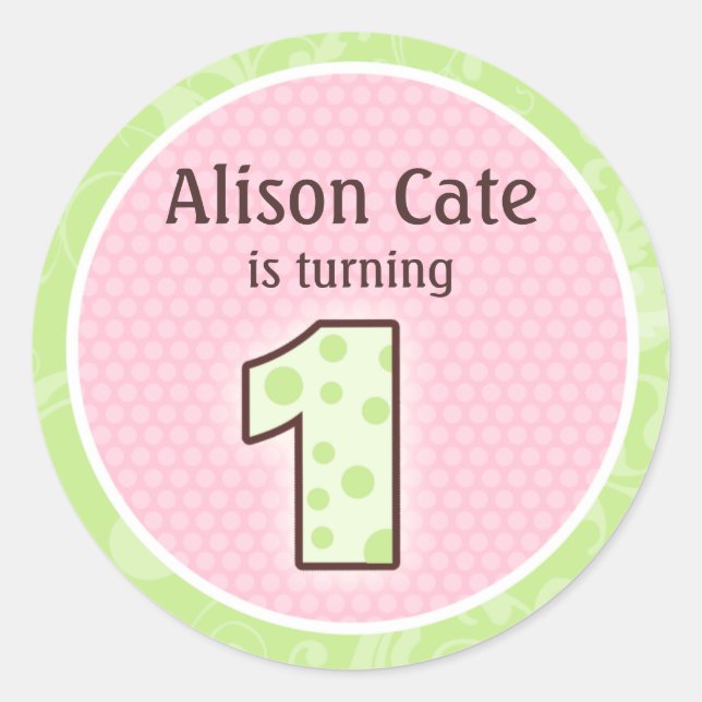 Sticker Rond Sceau 1er anniversaire personnalisé (Devant)