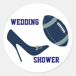 Sticker Rond Sceau à enveloppe à thème de football bleu et blan