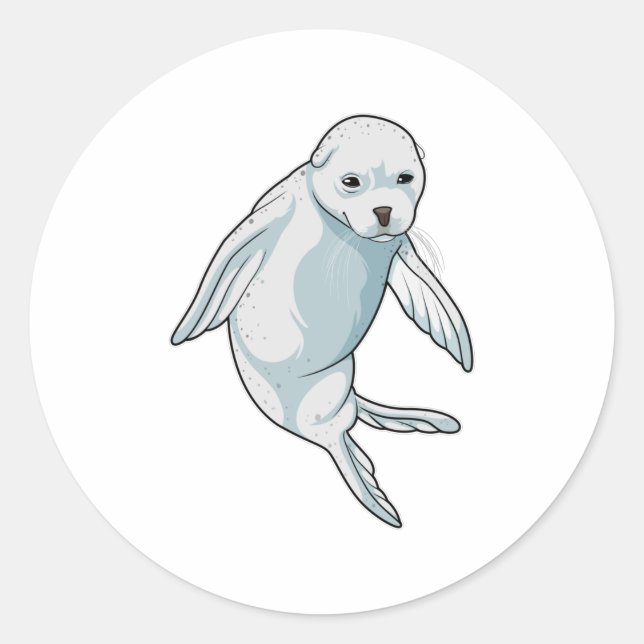 Sticker Rond Sceau à la nage (Devant)