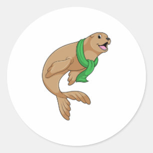 Sticker Rond Sceau avec écaille