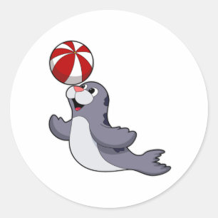 Sticker Rond Sceau avec water polo