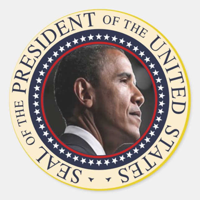 Sticker Rond Sceau Barack Obama (Devant)