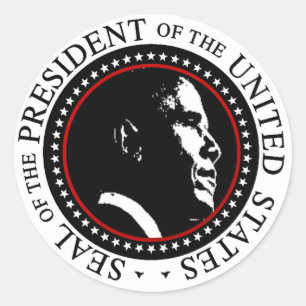Sticker Rond Sceau Barack Obama