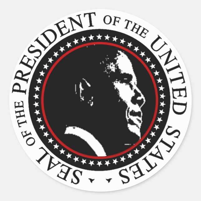 Sticker Rond Sceau Barack Obama (Devant)