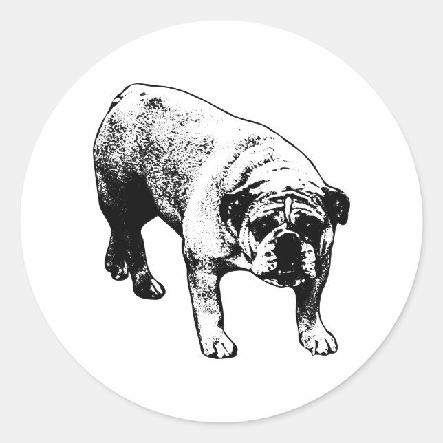 Sticker Rond Sceau Bulldog du Pôle Nord (Devant)