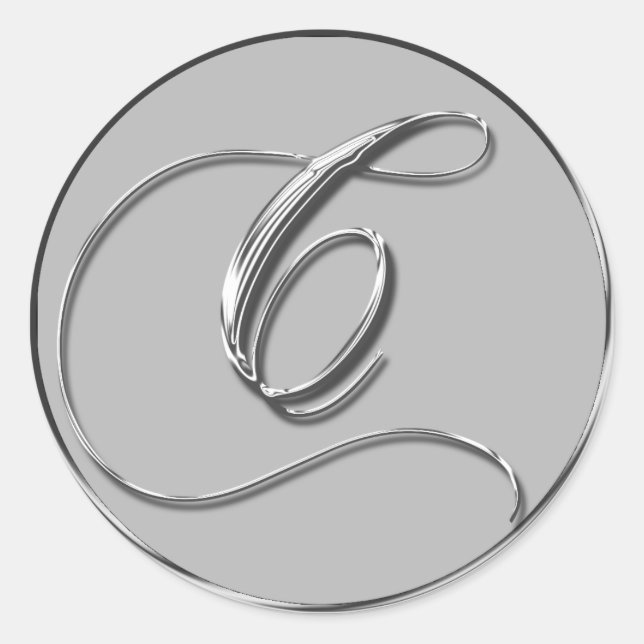 Sticker Rond Sceau C Mariage Formel Argent (Devant)