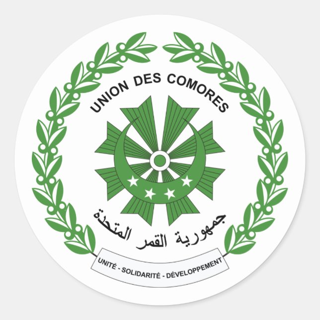 Sticker Rond Sceau comorien, Comores (Devant)