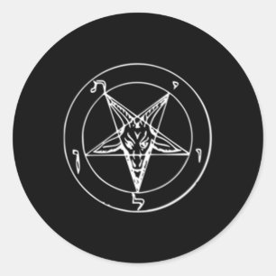 Sticker Rond Sceau De Baphomet Occulte Pentagram Satanique Chèv