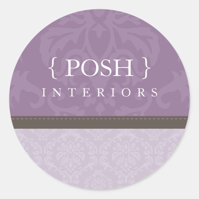 Sticker Rond SCEAU DE BÂTIMENT :: divinement damask 5B (Devant)