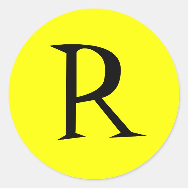 STICKER ROND SCEAU DE BÂTIMENT INITIAL JAUNE ET NOIR (Devant)