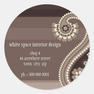 Sticker Rond SCEAU DE BÂTIMENT :: Paisley 2