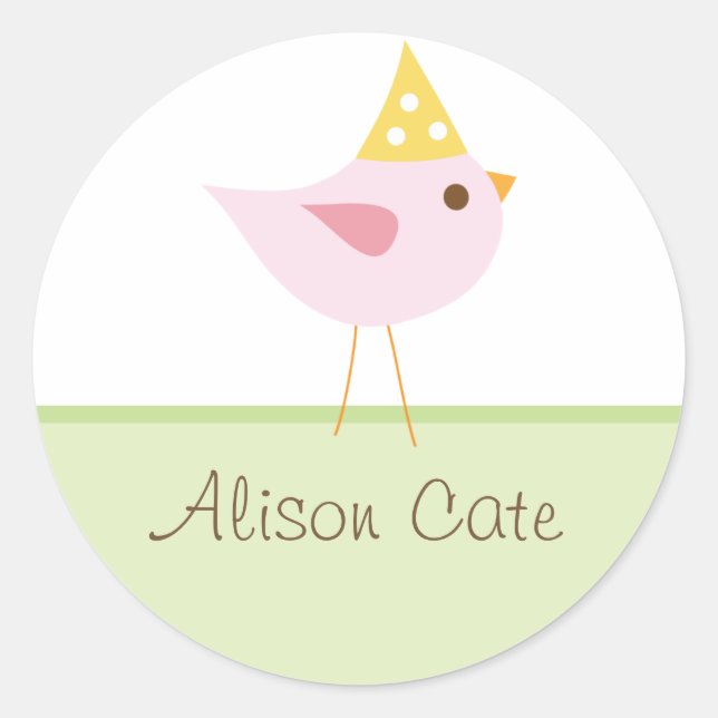 Sticker Rond Sceau de Birdie doux (Devant)