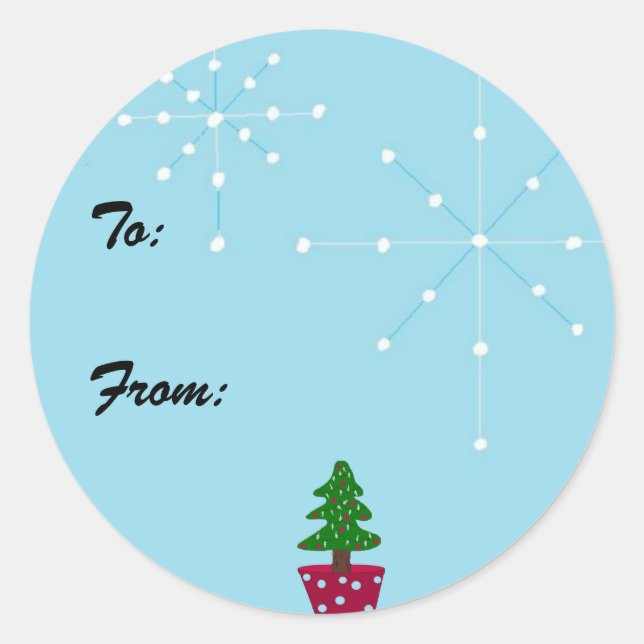 Sticker Rond Sceau de cadeau de Noël (Devant)