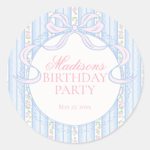 Sticker Rond Sceau de cercle d'anniversaire floral fantaisie vi