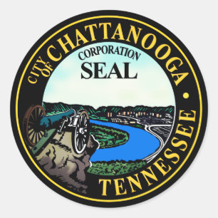 Sticker Rond Sceau de Chattanooga, Tennessee