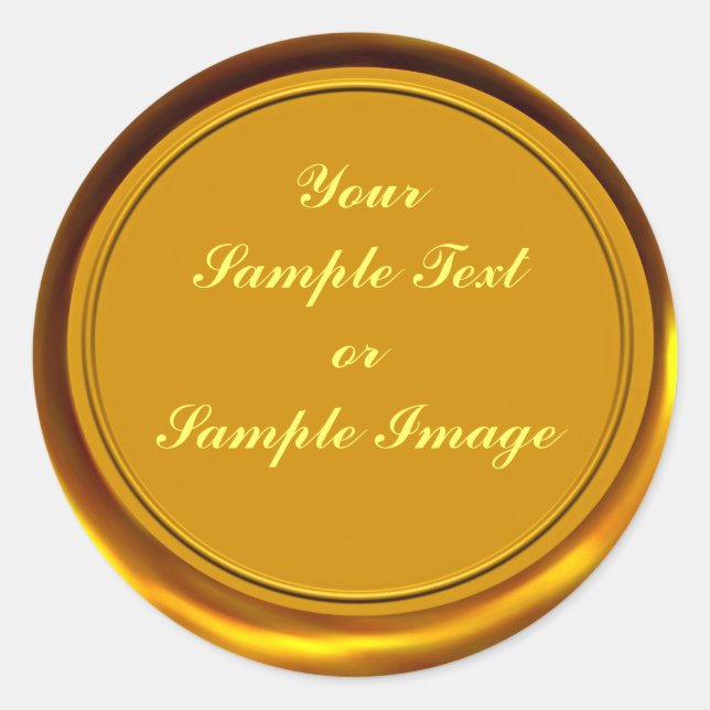Sticker Rond Sceau de cire d'or (Devant)