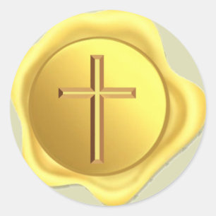 Sticker Rond Sceau de cire d'or classique rond collant