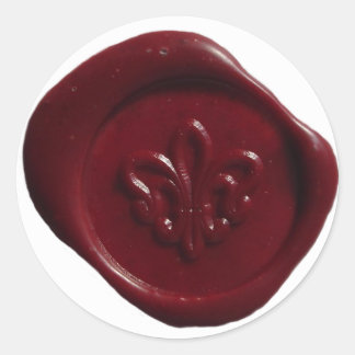 Sticker Rond Sceau de cire Faux en rouge