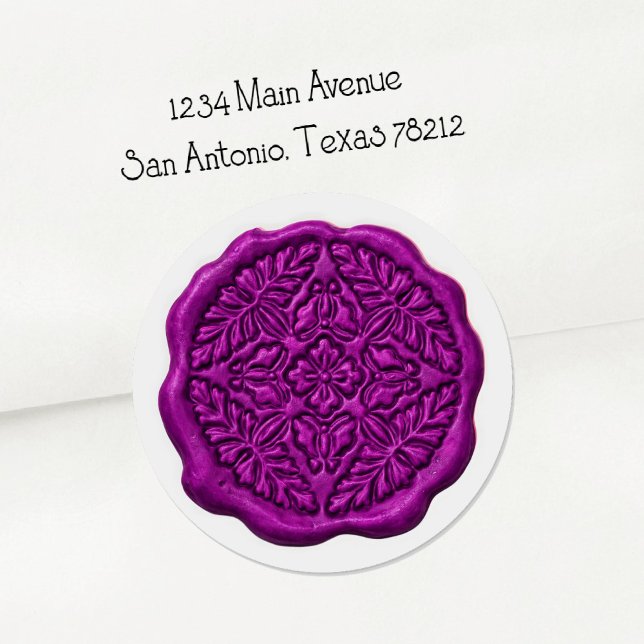 Sticker Rond Sceau de cire faux, fuchsia (Créateur téléchargé)