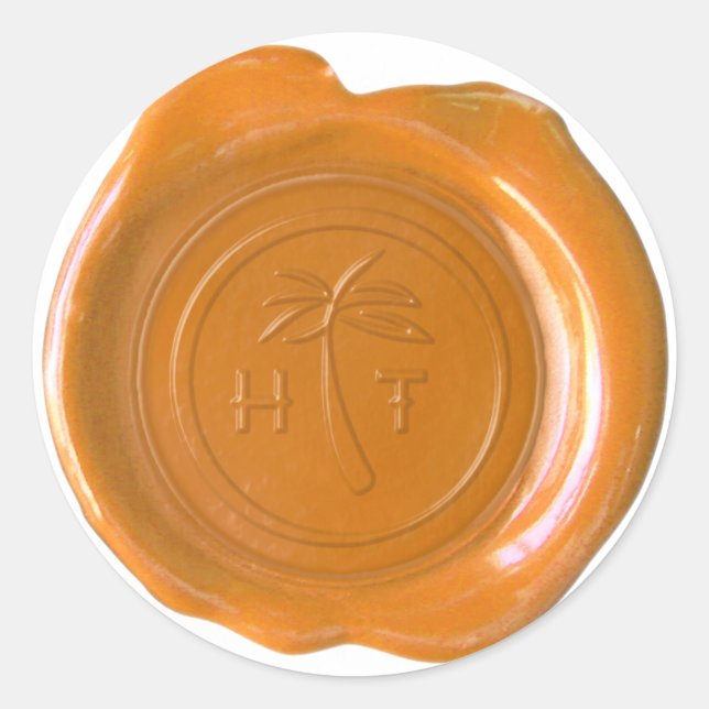 Sticker Rond Sceau de cire Faux - HT personnalisé (Devant)