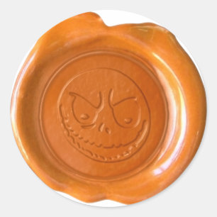 Sticker Rond Sceau de cire Faux - Orange - GOBLIN