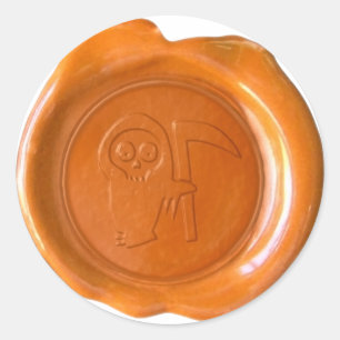 Sticker Rond Sceau de cire Faux - Orange - RÉPARATEUR GRIM
