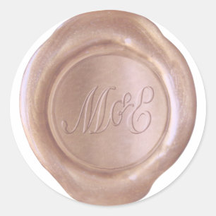 Sticker Rond Sceau de cire Faux - RoseGold - M&E_Custom