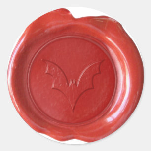 Sticker Rond Sceau de cire Faux - Rouge - BAT 01