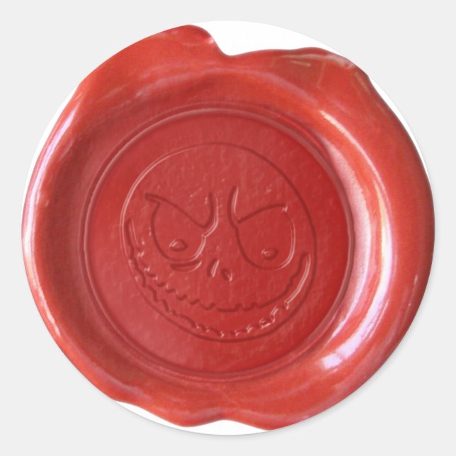 Sticker Rond Sceau de cire Faux - Rouge - GOBLIN (Devant)