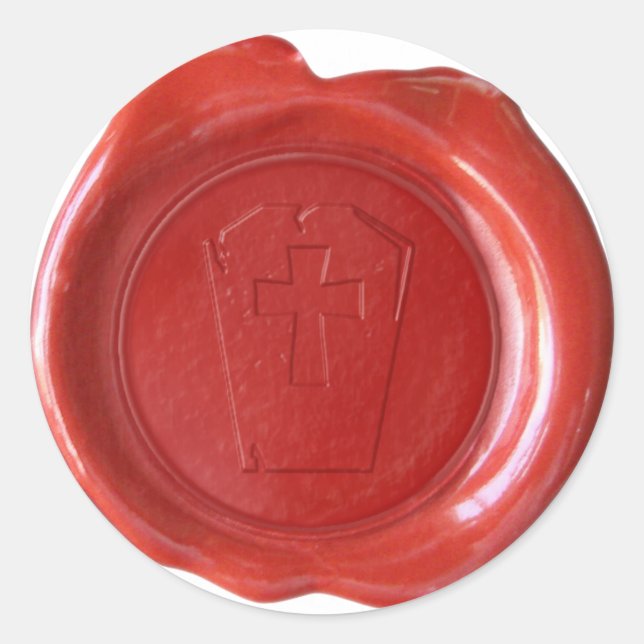 Sticker Rond Sceau de cire Faux - Rouge - TOMBSTONE (Devant)