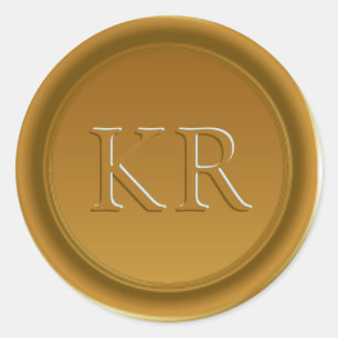 Sticker Rond Sceau de cire Monogramme vintage