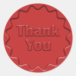 Sticker Rond Sceau de cire rouge Merci