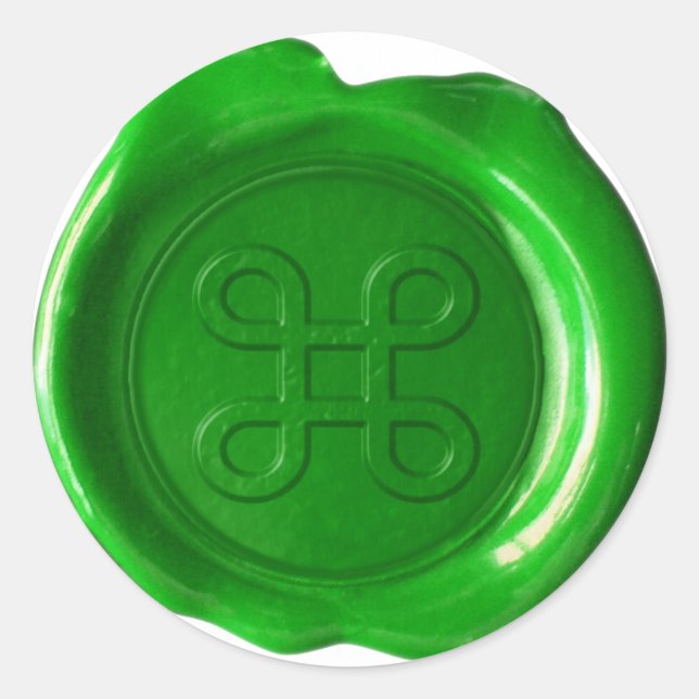Sticker Rond Sceau de cire - Vert irlandais - Celtic III - (Devant)
