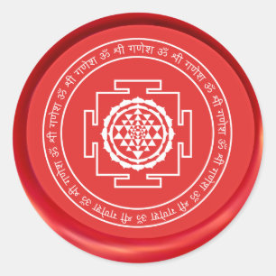 Sticker Rond Sceau de cire Yantra Shree Spirituel