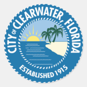 Sticker Rond Sceau de Clearwater, Floride
