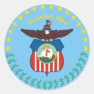 Sticker Rond Sceau de Columbus, Ohio